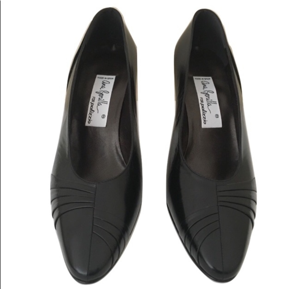 Ana Bonilla Pumps Size 7.5 Black Leather Shoes
